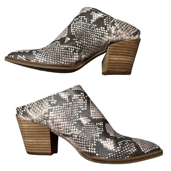 Dolce Vita Roya Raven snake skin python mule size 7.5 slip on - Picture 4 of 10